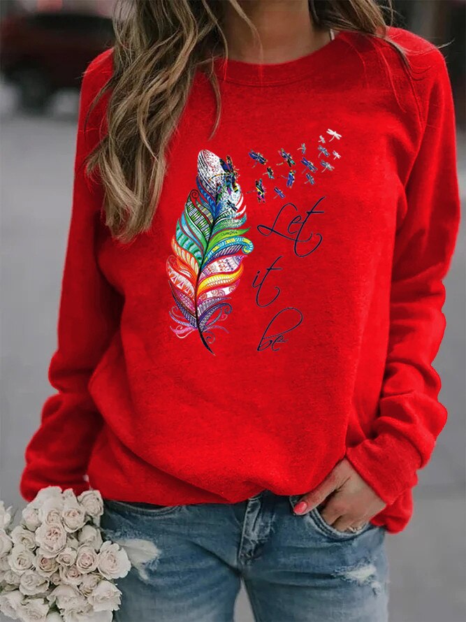 Karen - Pull confortable pour femmes avec un motif de plumes