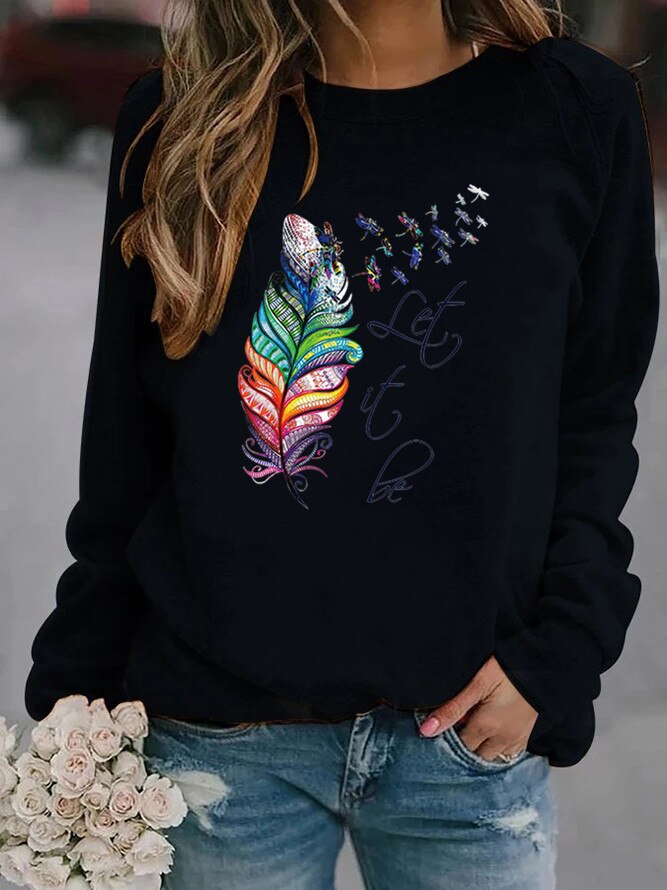 Karen - Pull confortable pour femmes avec un motif de plumes