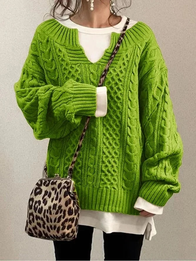 Pull en Maille Torsadée pour Femmes - Jessica