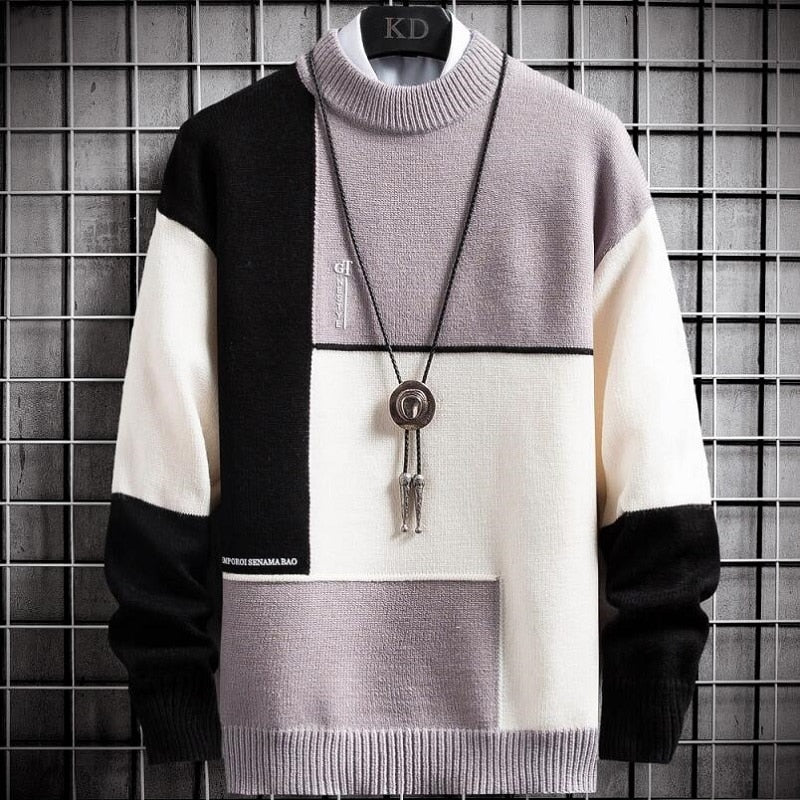 Pull à Motif Patchwork pour Hommes