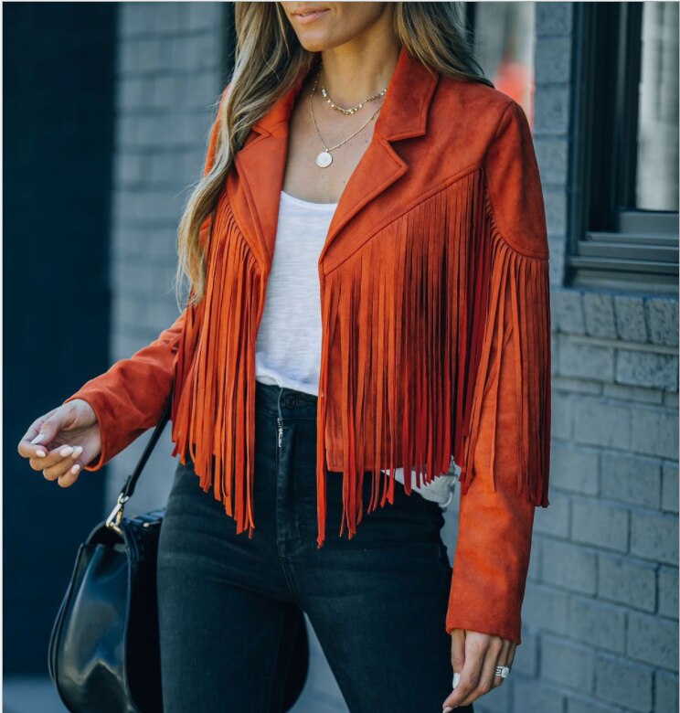 Perrie - Veste à Franges Stylée et Confortable pour Femmes