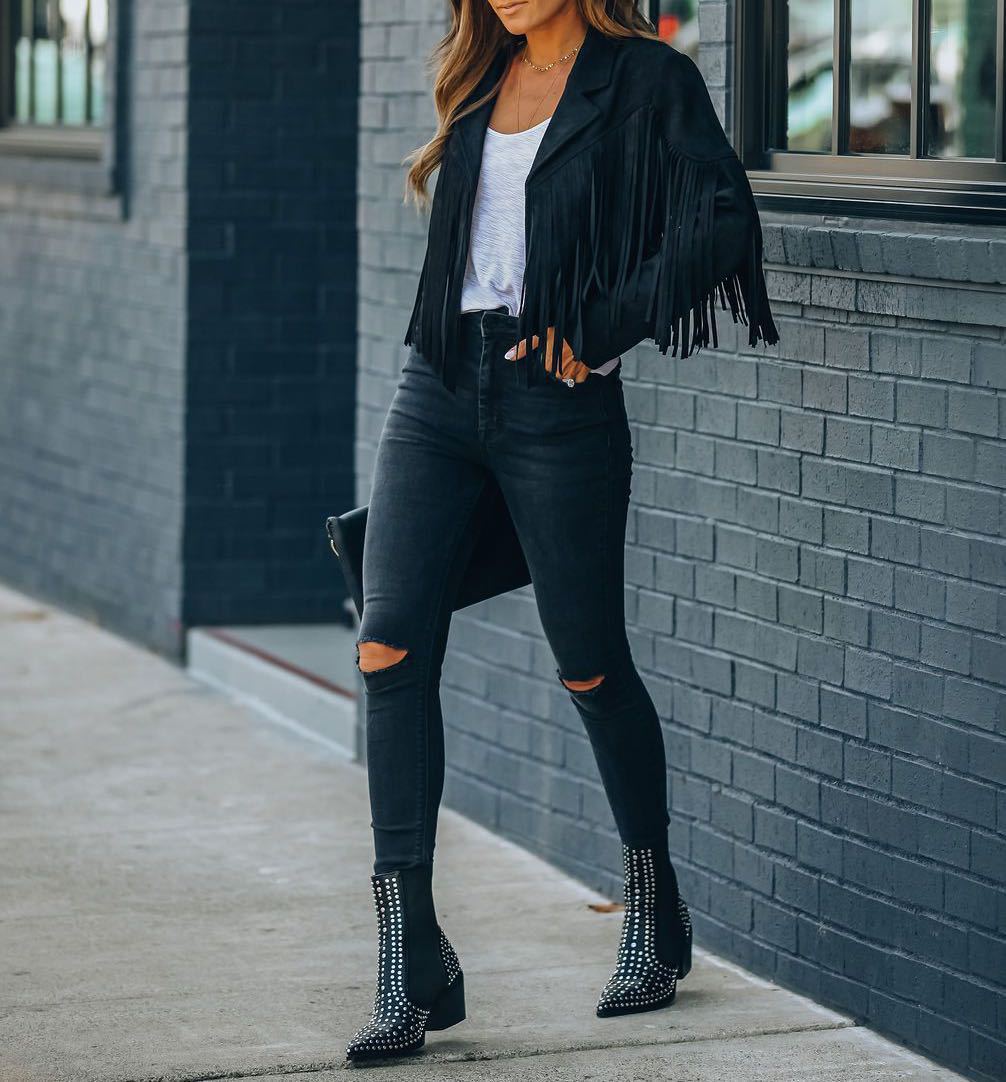 Perrie - Veste à Franges Stylée et Confortable pour Femmes