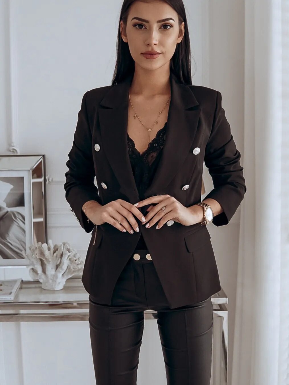 Kaylor - Blazer Style Décontracté avec Capuche pour Femmes