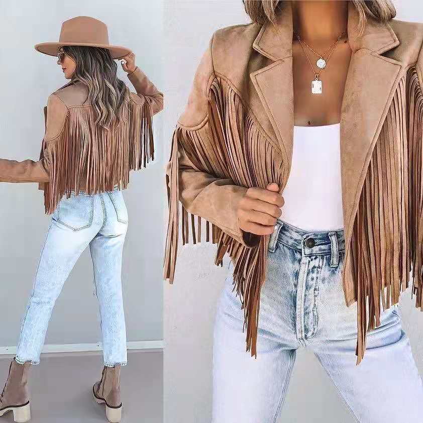 Perrie - Veste à Franges Stylée et Confortable pour Femmes