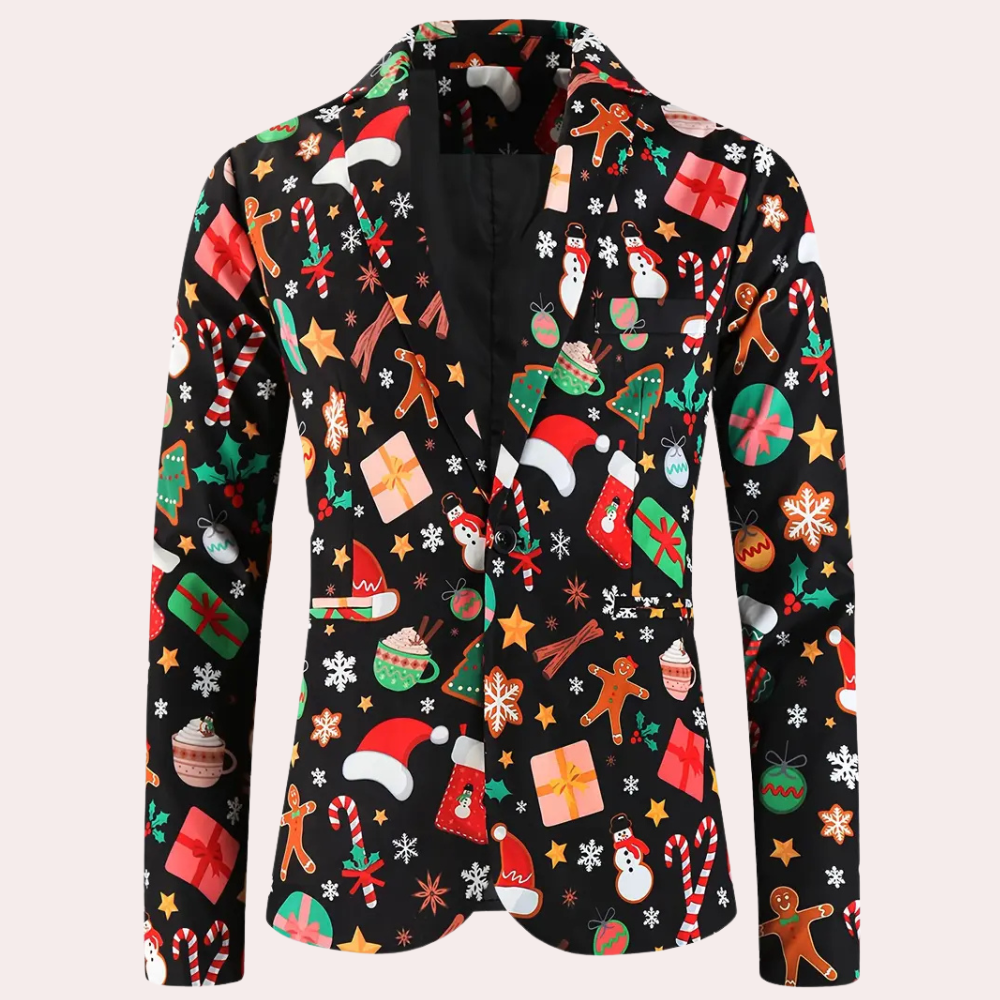 NELIO - Blazer de Noël Élégante pour Hommes