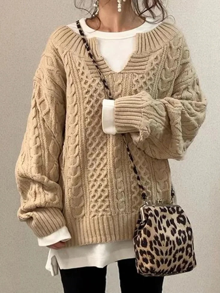 Pull en Maille Torsadée pour Femmes - Jessica