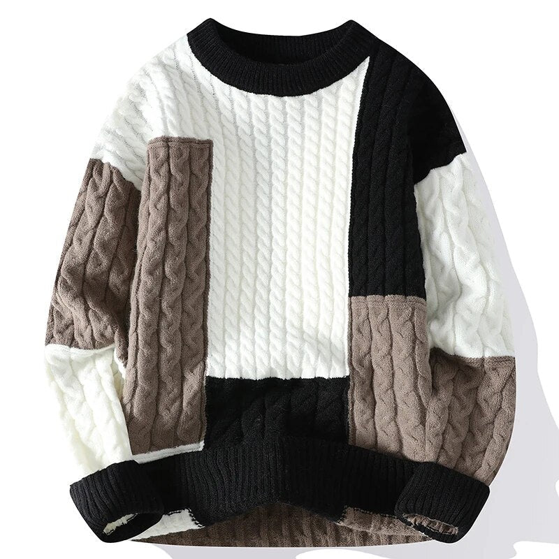 Pull en maille Patchwork pour Hommes - Wade