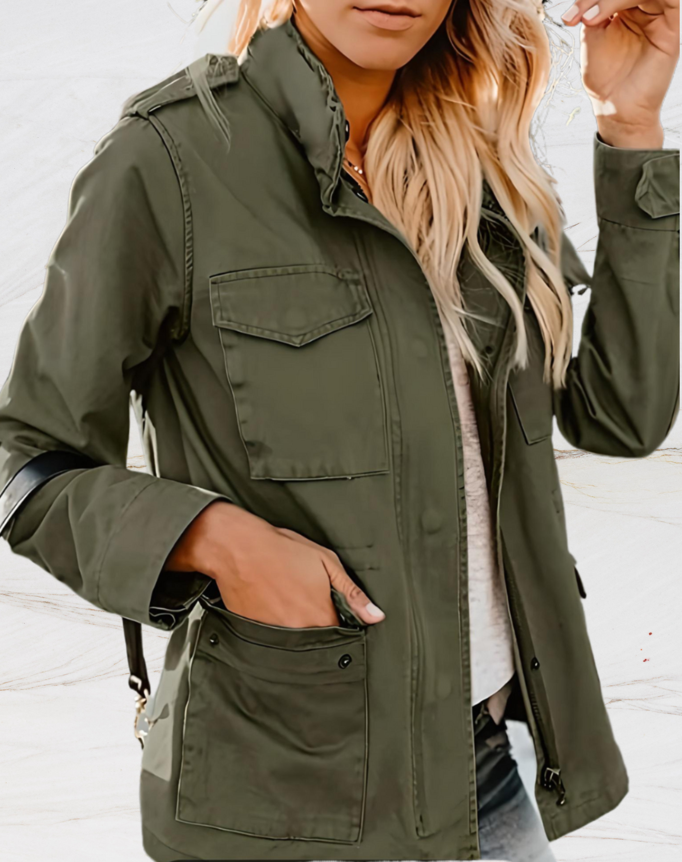 Nina - Veste Stylée à Manches Longues et Quatre Poches pour Femmes