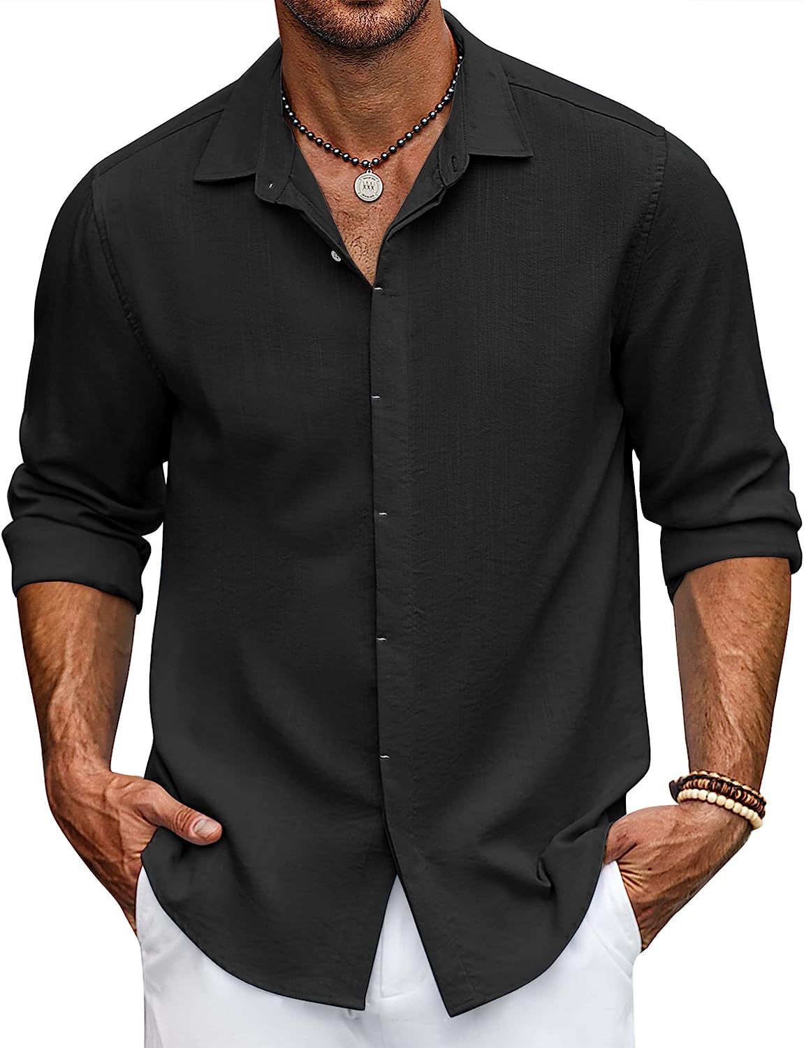 Chemise classique pour homme en coton premium avec coupe décontractée