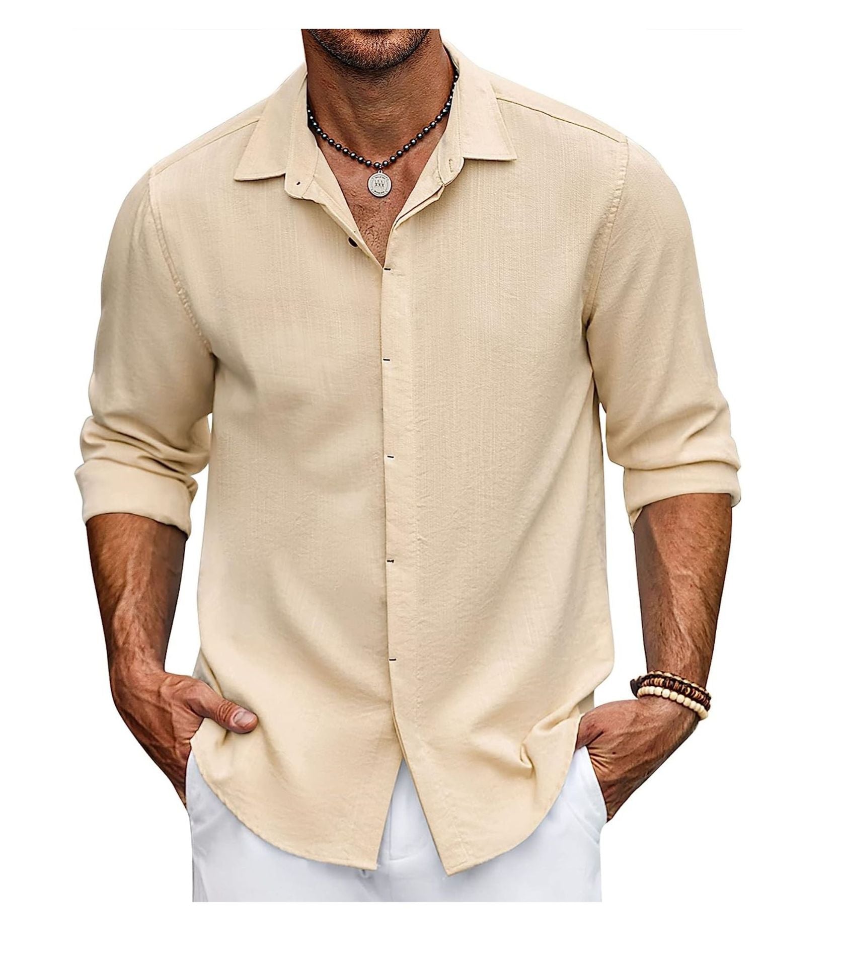 Chemise classique pour homme en coton premium avec coupe décontractée