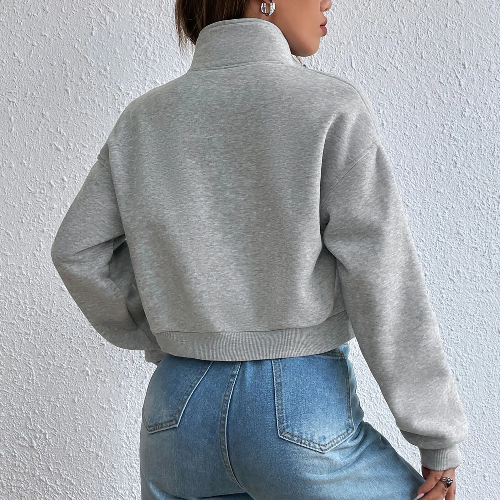 Crop-Top Zip-Up Élégant pour Femme Printemps | Mia