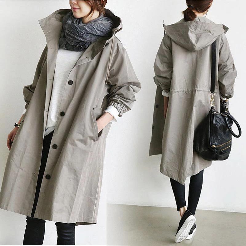 Macel - Parka Grise avec Capuche pour Femmes
