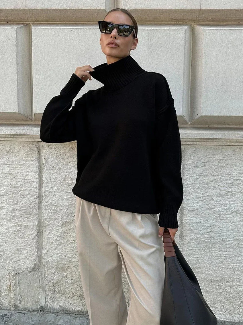 Pull en Tricot à Col Roulé pour Femmes