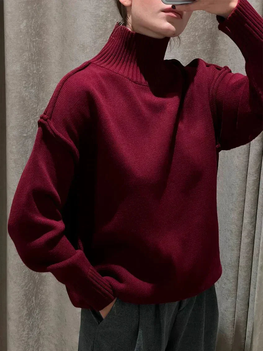 Pull en Tricot à Col Roulé pour Femmes