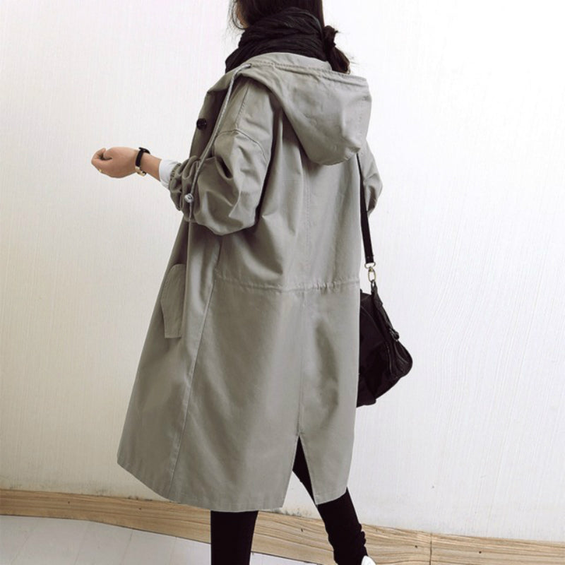 Macel - Parka Grise avec Capuche pour Femmes