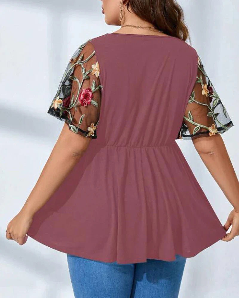 Annabel - Chemise pour dames avec col en V