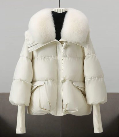 Amara - Veste Matelassée avec Garniture en Fourrure pour Femme