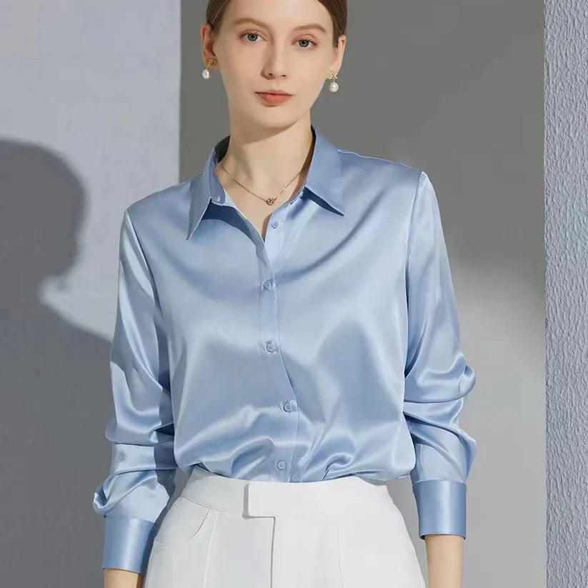 Scarlett - Chemise élégante à manches longues en satin