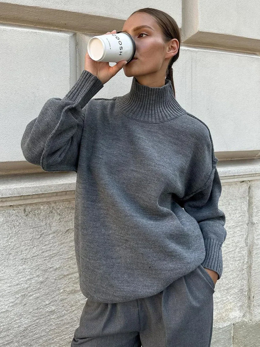 Pull en Tricot à Col Roulé pour Femmes