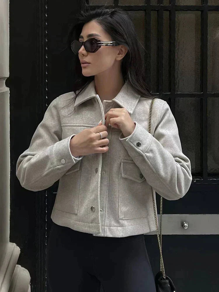 Lea - Veste Automnale Élégante avec Col Replié pour Femmes
