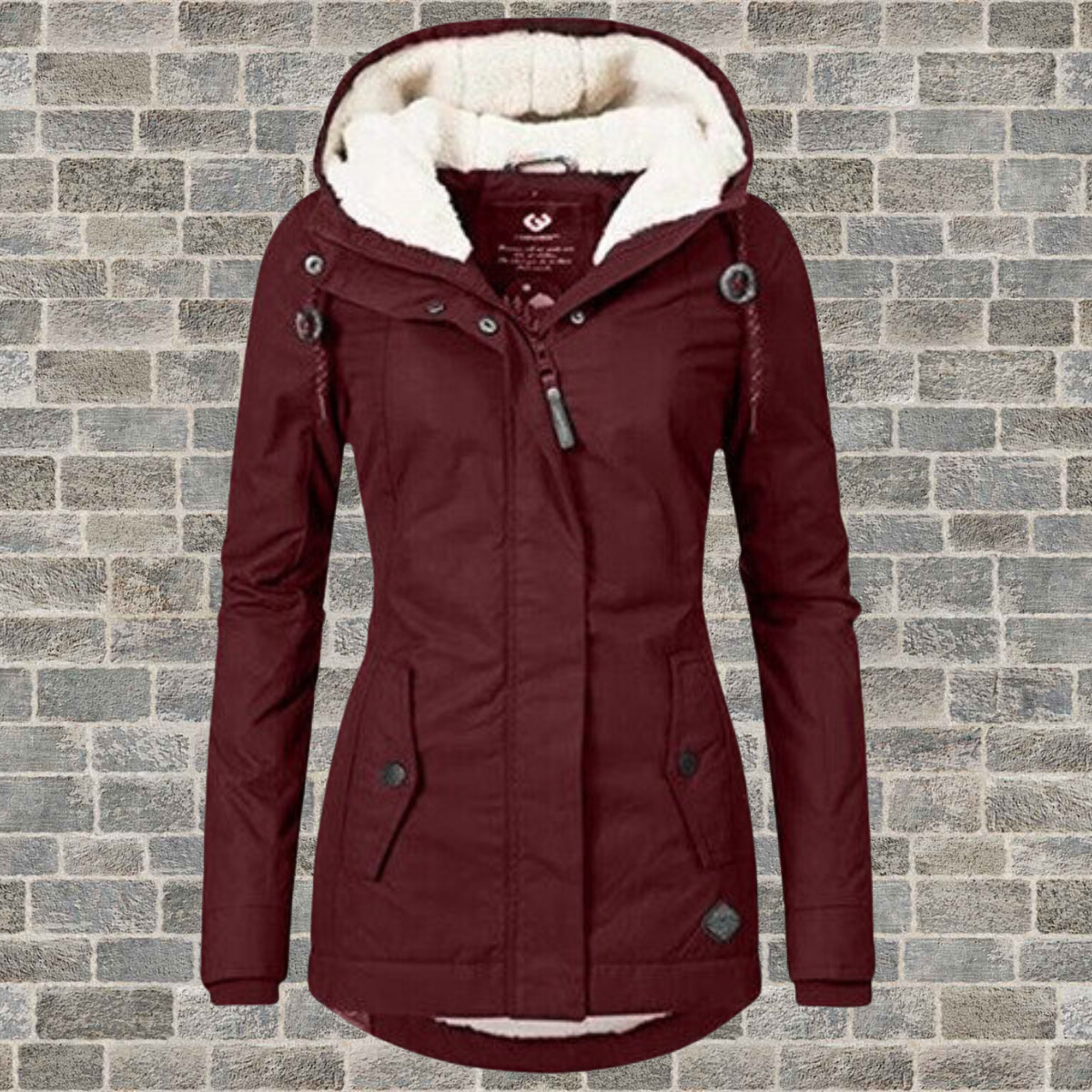 Clara Belle - Nouveau manteau en coton plissé avec capuche pour femme