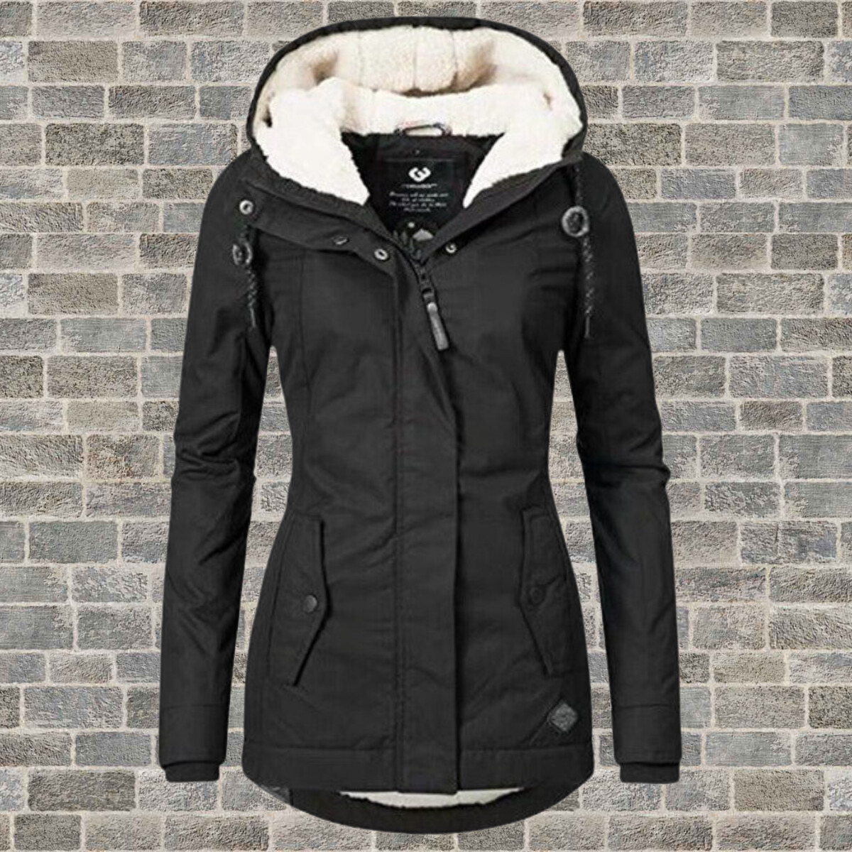 Clara Belle - Nouveau manteau en coton plissé avec capuche pour femme