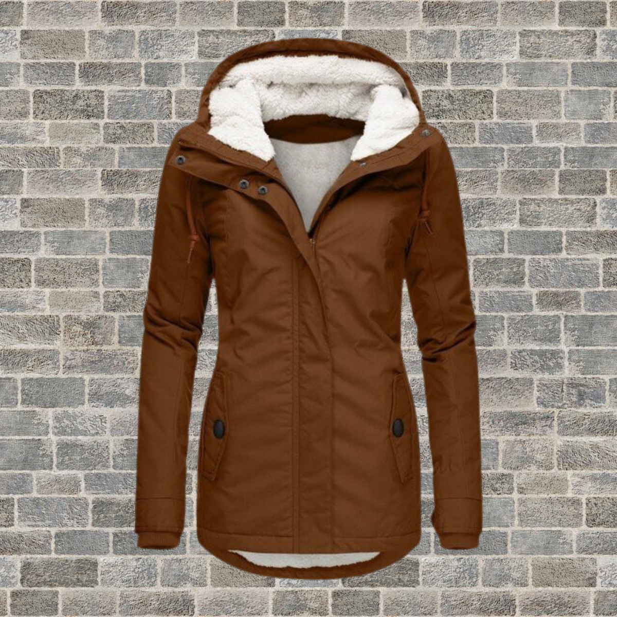 Clara Belle - Nouveau manteau en coton plissé avec capuche pour femme