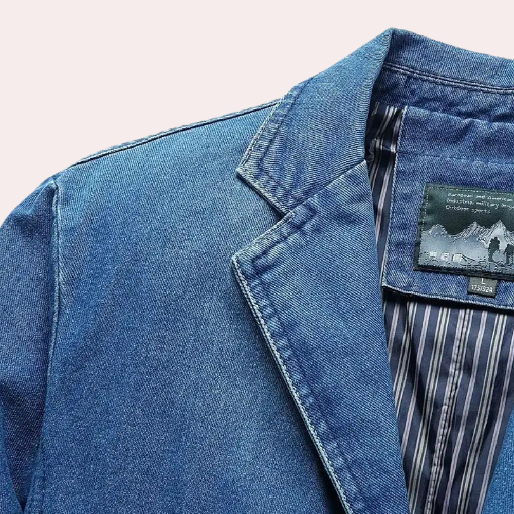 LOGAN - Blazer en Denim Décontracté pour Hommes