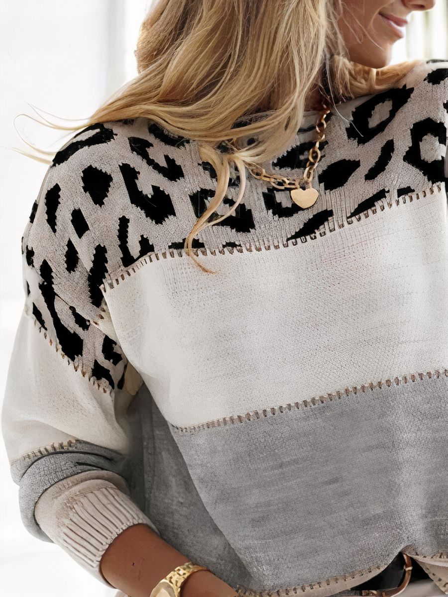 Pull tricoté à motif panthère - Zinnia