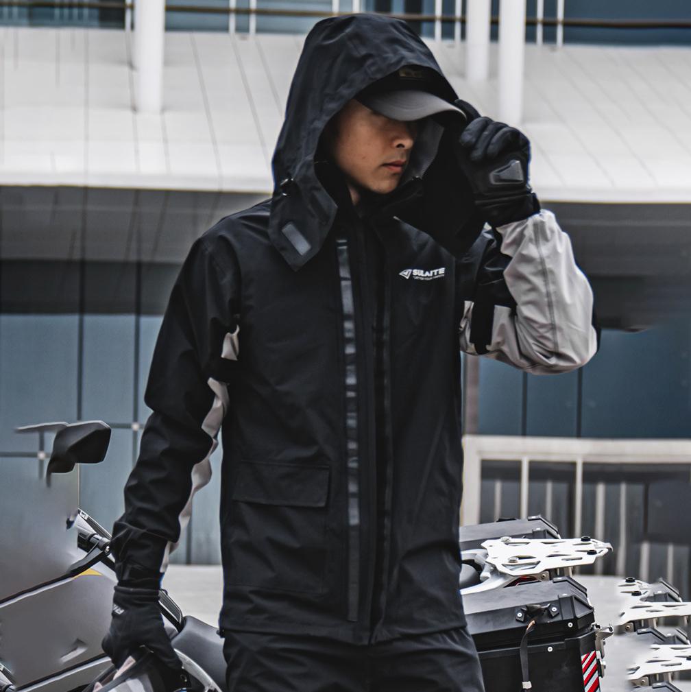 Ensemble de pluie léger imperméable réglable unisexe