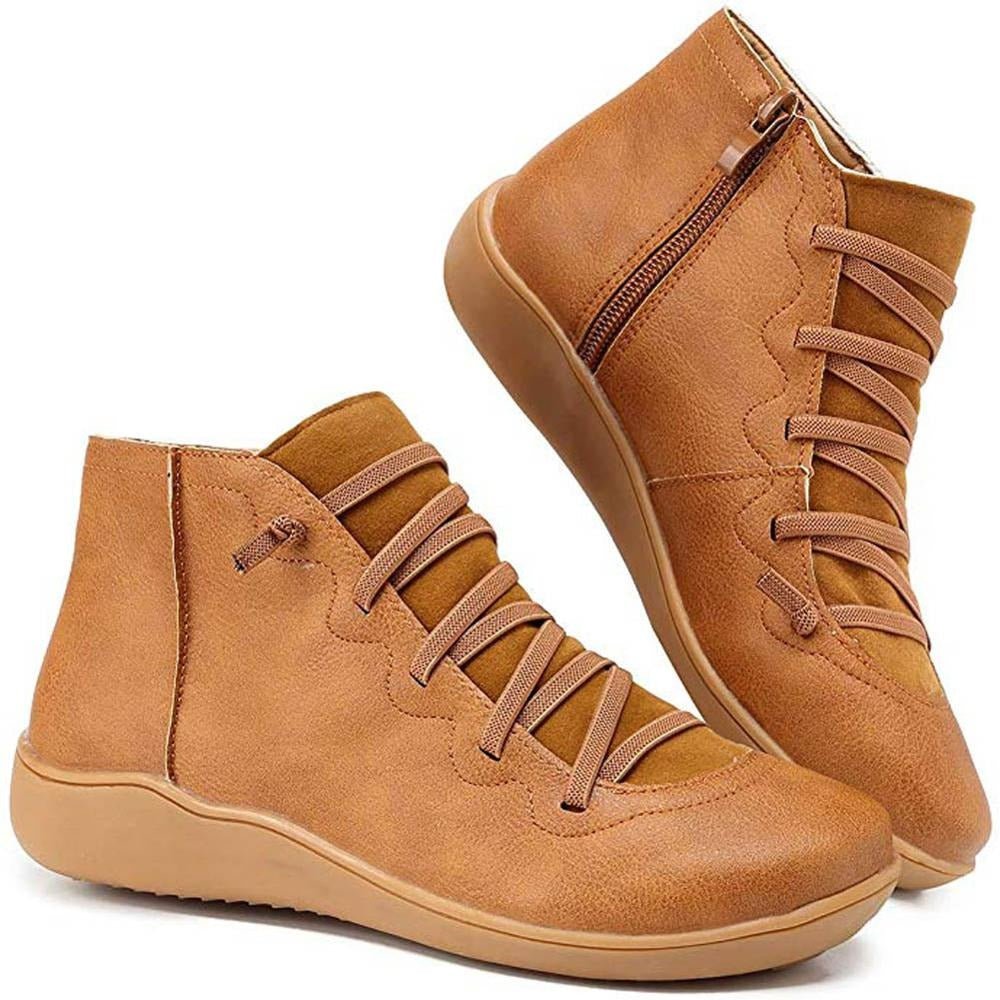 Axellea | Bottines à Lacets et Fermeture Éclair Latérale, Cuir Premium, Tige Basse