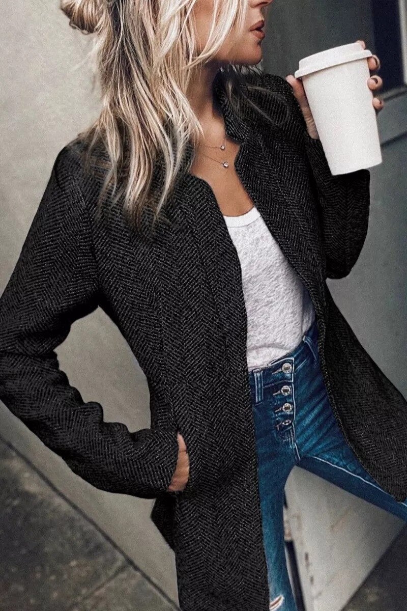 Kath - Veste en Tweed Stylée pour la Saison de Transition pour Femmes
