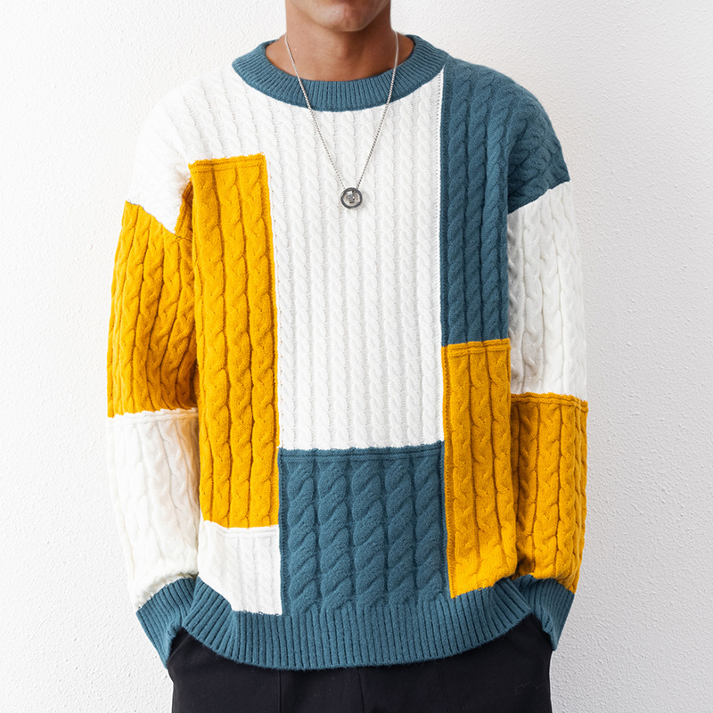 Pull en maille Patchwork pour Hommes - Wade
