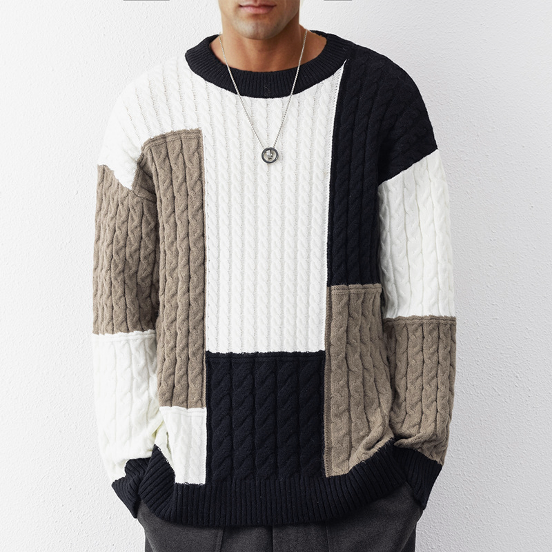 Pull en maille Patchwork pour Hommes - Wade