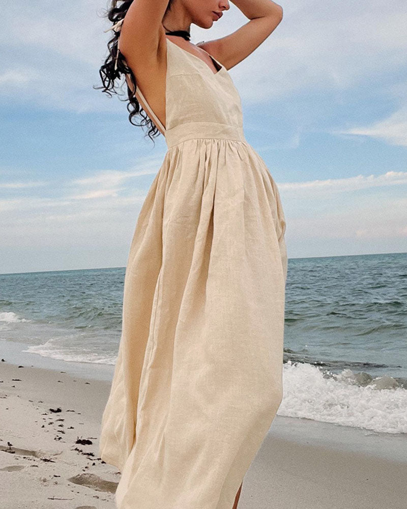 Odessa | Robe A-Line Vintage à décolleté en V pour femmes