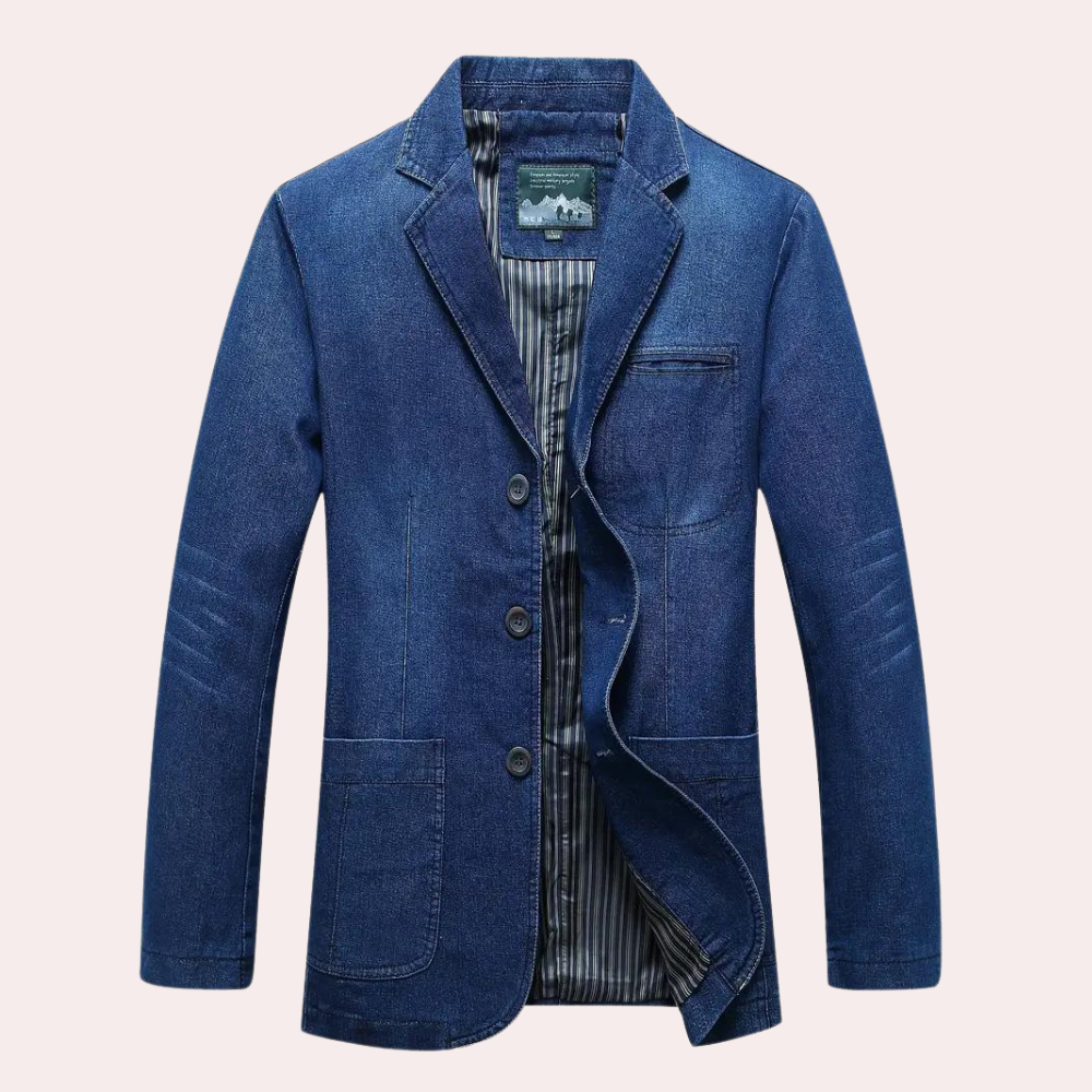 LOGAN - Blazer en Denim Décontracté pour Hommes
