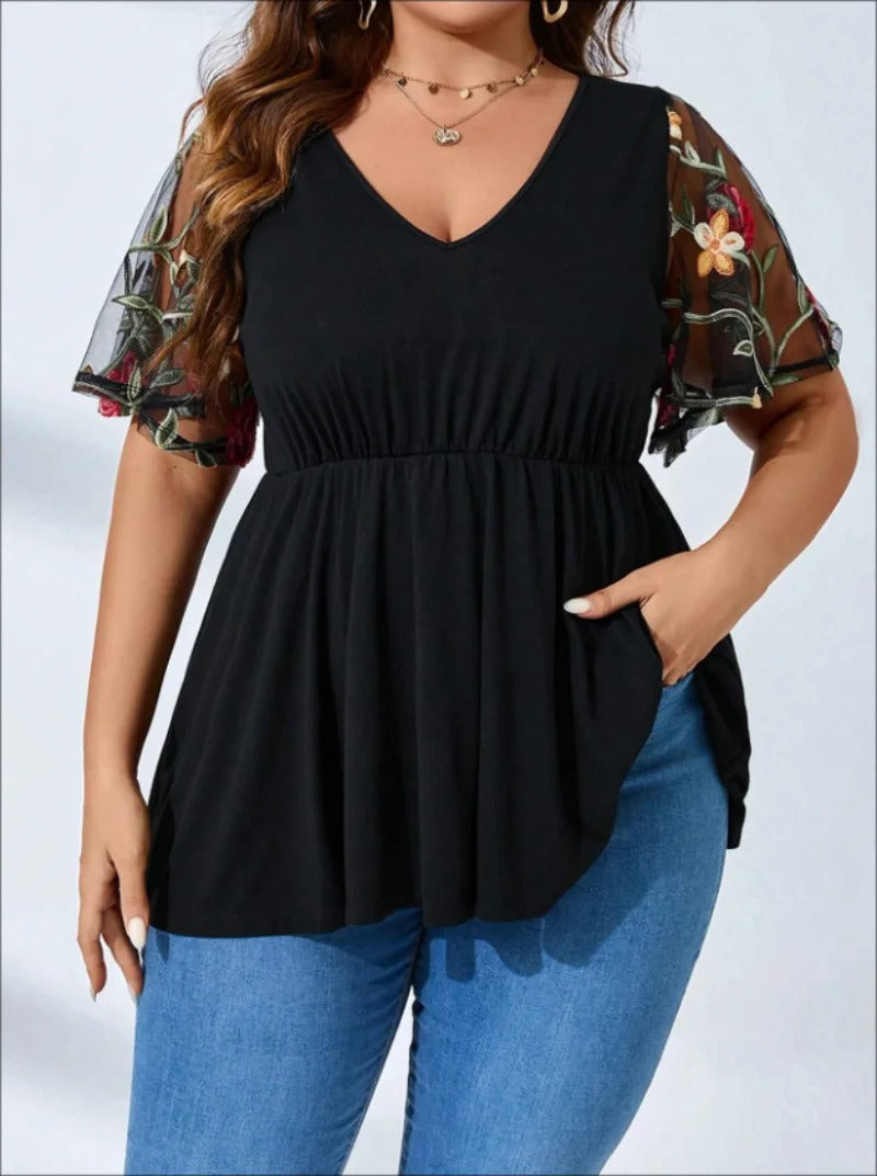 Annabel - Chemise pour dames avec col en V