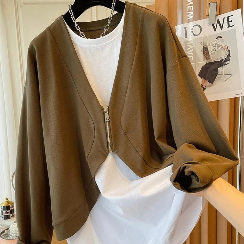 Amelia - Sweat-shirts à col rond et manches longues