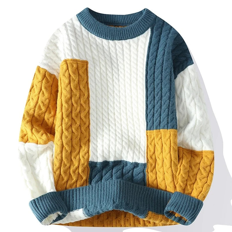 Pull en maille Patchwork pour Hommes - Wade