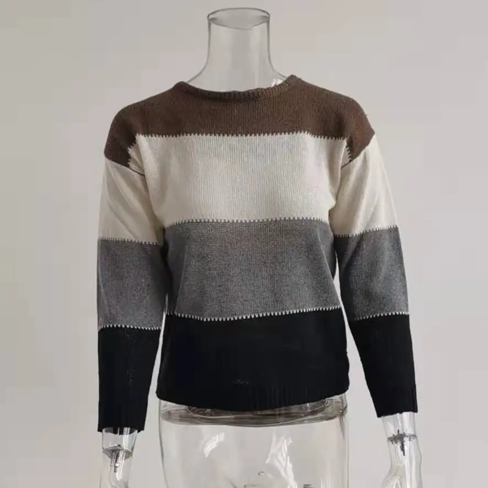 Pull Casual Tricoté Chaleureux et Élégant Femme