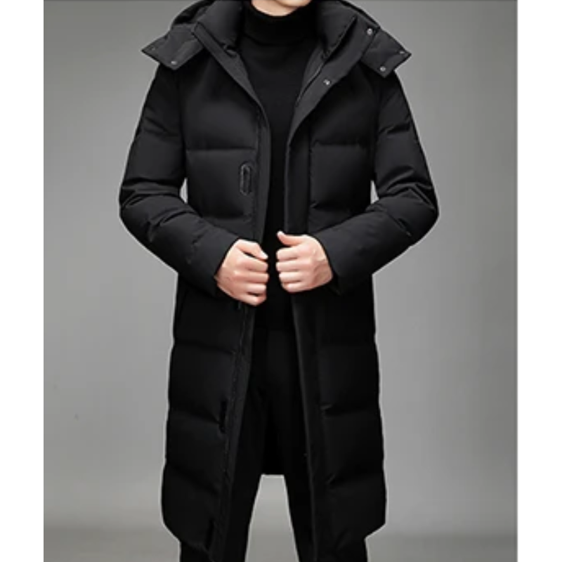 Cédric | Manteau Long d’Hiver pour Homme avec Capuche Réglable et Doublure Matelassée