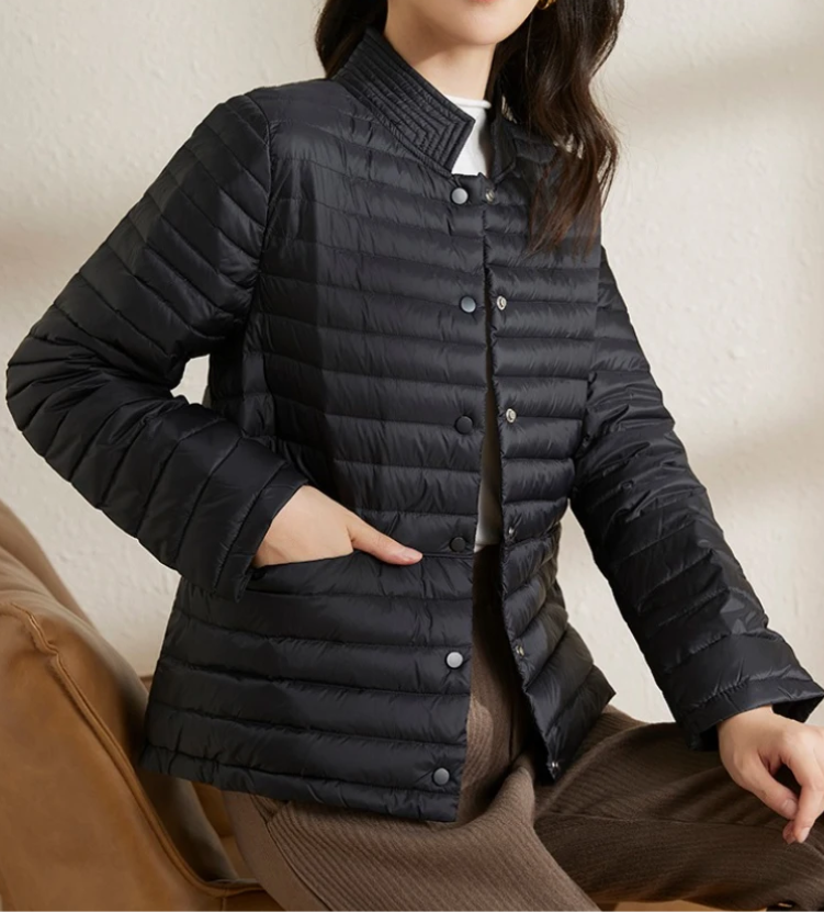 Éloïse | Veste Matelassée pour Femme, Boutonnée avec Col Côtelé, Design Élégant et Confortable