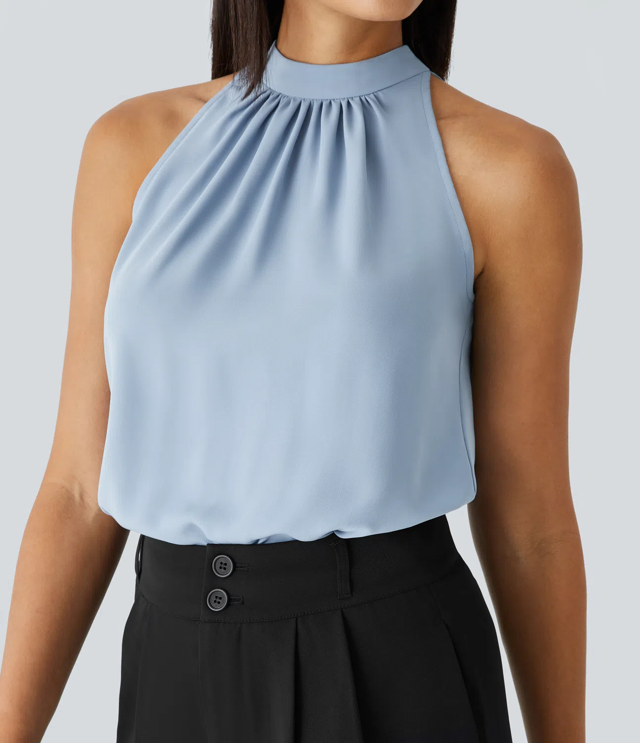 Blouse Halter Élégante Femme à Dos Ouvert