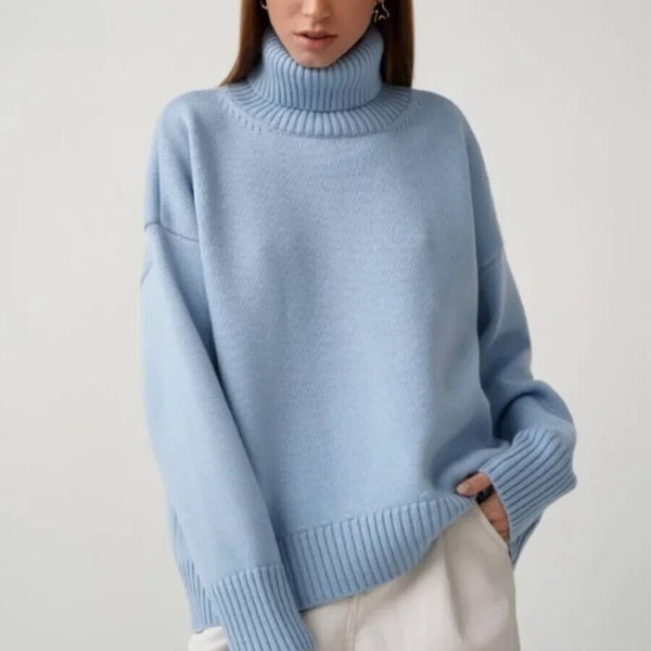 Pull en turtleneck classique oversize pour femmes