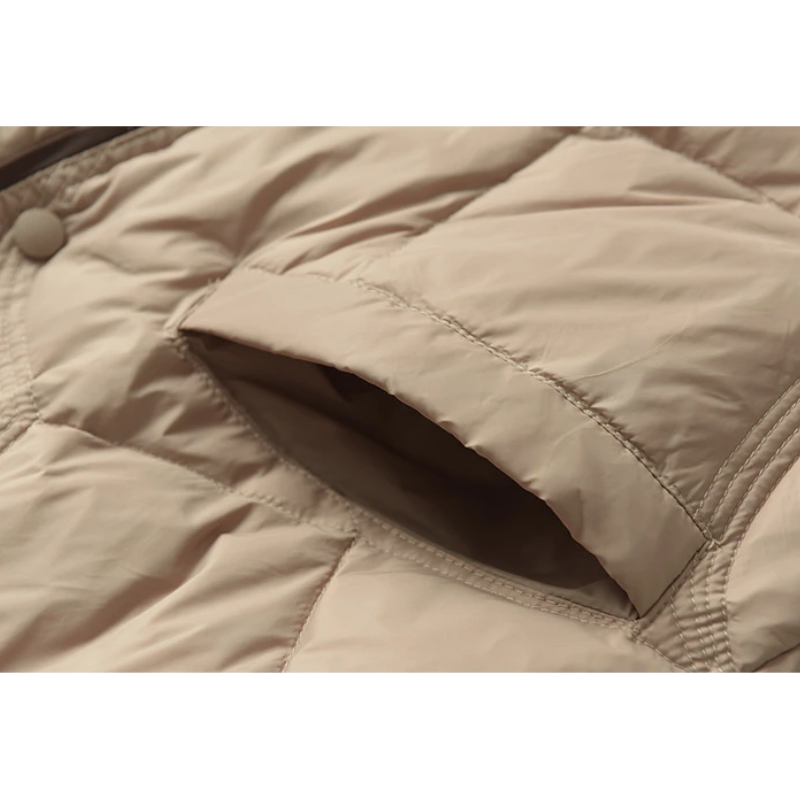 Bérangère | Manteau Hiver Femme Matelassé Léger avec Boutons et Poches Latérales – Élégance et Confort