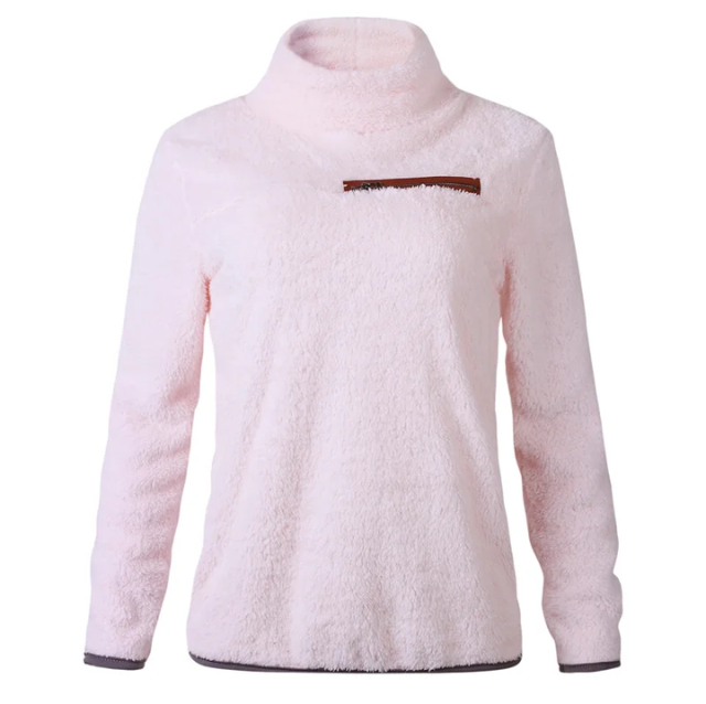 Pull à Col Roulé avec Poche Zippée pour Femmes