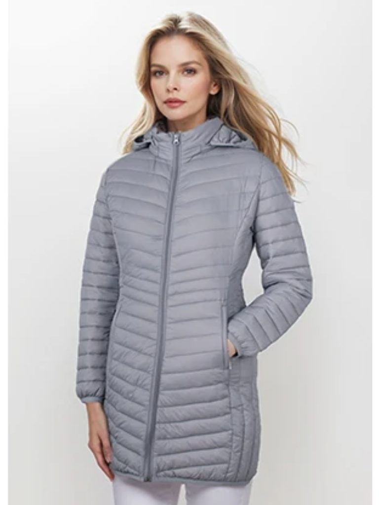 Daline | Veste Hivernale Légère à Capuche et Fermeture Éclair pour Femme, Coupe Slim et Matelassée