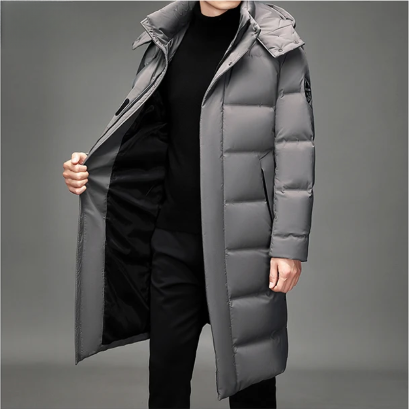 Cédric | Manteau Long d’Hiver pour Homme avec Capuche Réglable et Doublure Matelassée