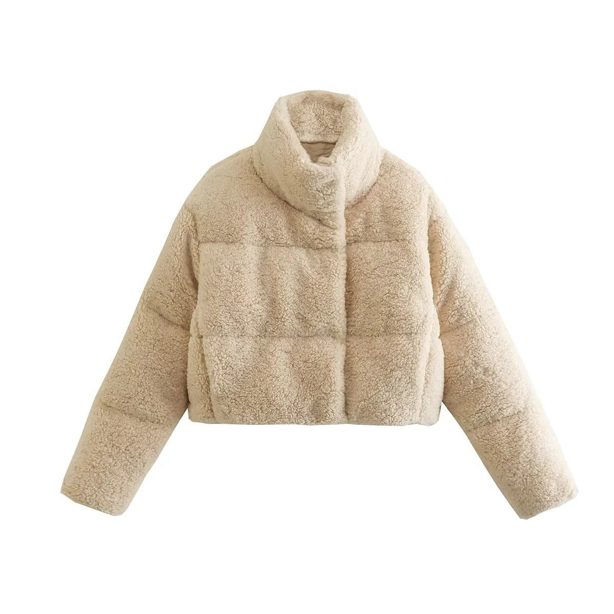 Ysabella | Veste en Coton Plush Coupée avec Col Montant