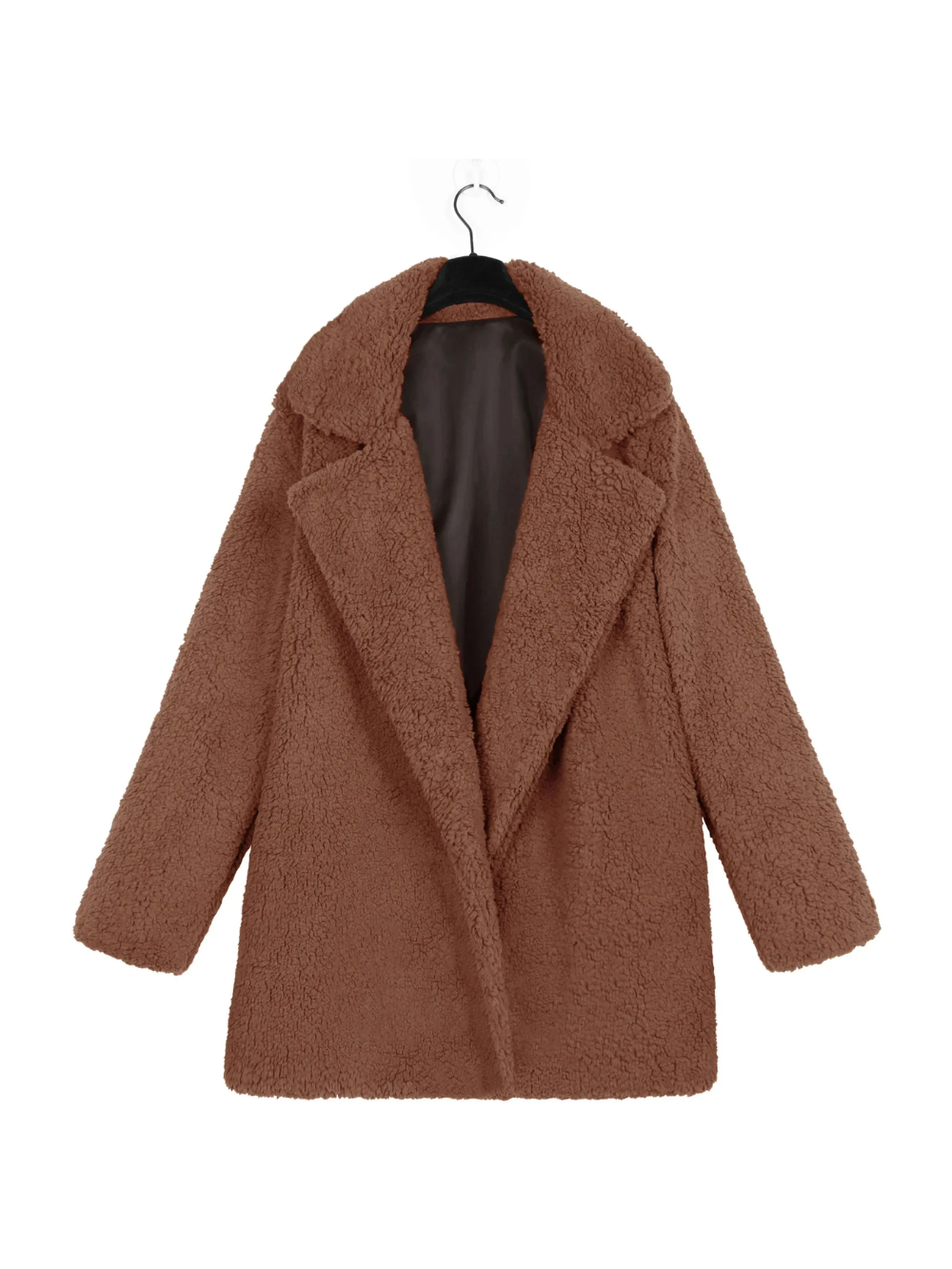 Avril | Manteau Court en Teddy Peluche avec Col Revers pour Femme – Élégance et Confort